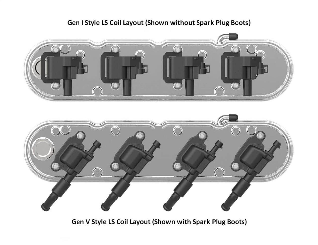 Holley 2PC LS Chevrolet Script Valve Covers w/Coil Mount Base and Cover Polished - HOL-241-176