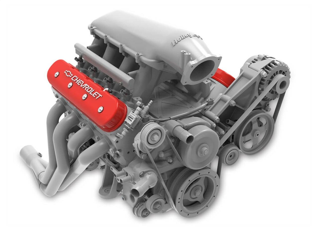 Holley GM Licensed LS Valve Cover Set, Tall w/Bowtie, Gloss Red Finish - HOL-241-404