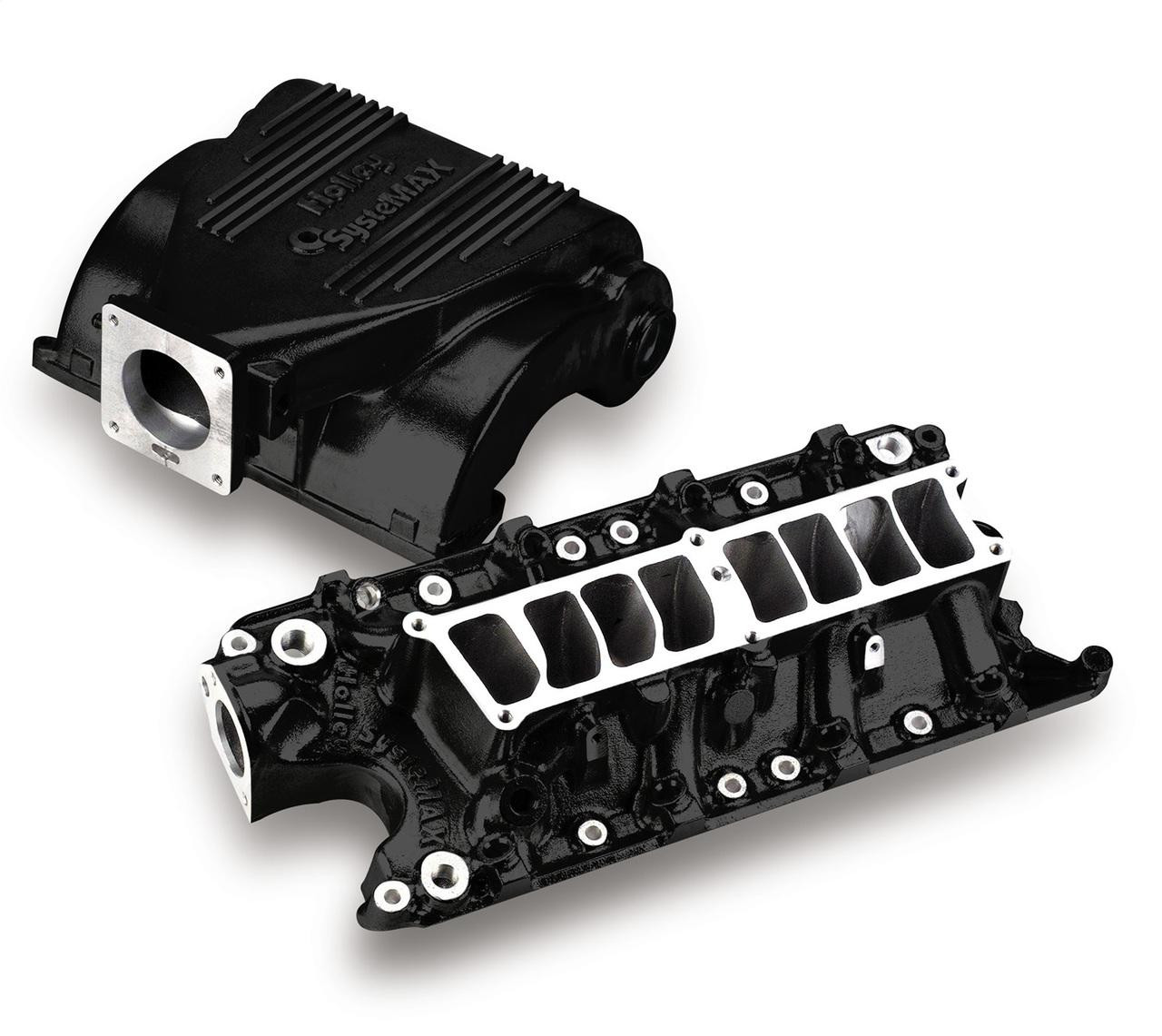 Holley 86-93 V8 Ford Small Block w/5.0L, SysteMAX Intake Manifold, Black Ceramic - HOL-300-72BK