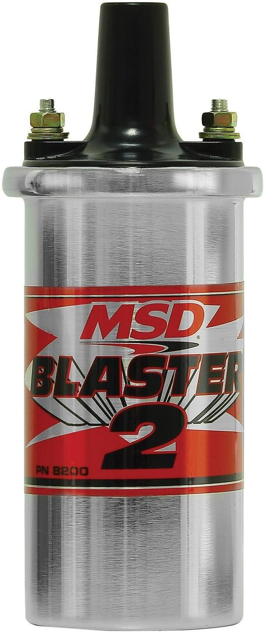 MSD Blaster 2 Series Canister Style Ignition Coil w/Ballast Hardware, Chrome - MSD-8200MSD