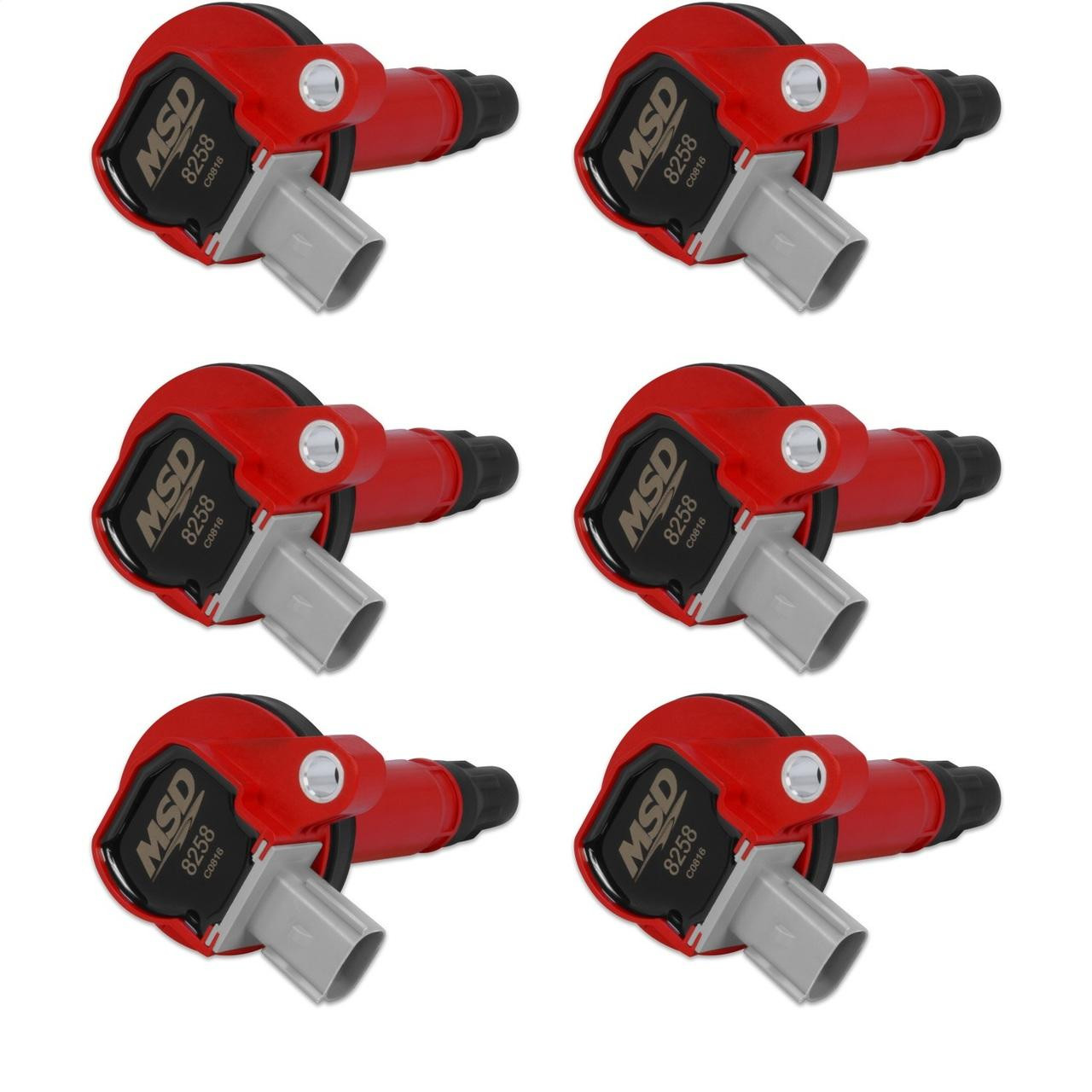 MSD 10-13 Ford w/3.5L V6 EcoBoost Direct Ignition Coil Set, Red, 6-Pack - MSD-82586