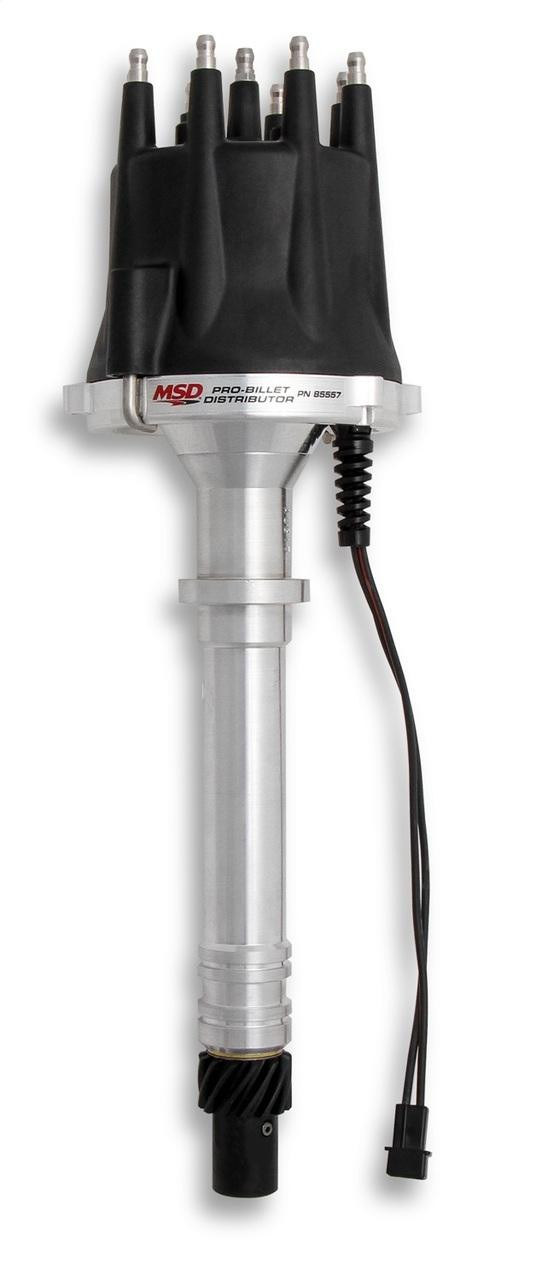 MSD Pro-Billet Distributor w/Black Cap for SBC/BBC w/6/7/8 Ignition, Silver - MSD-85557