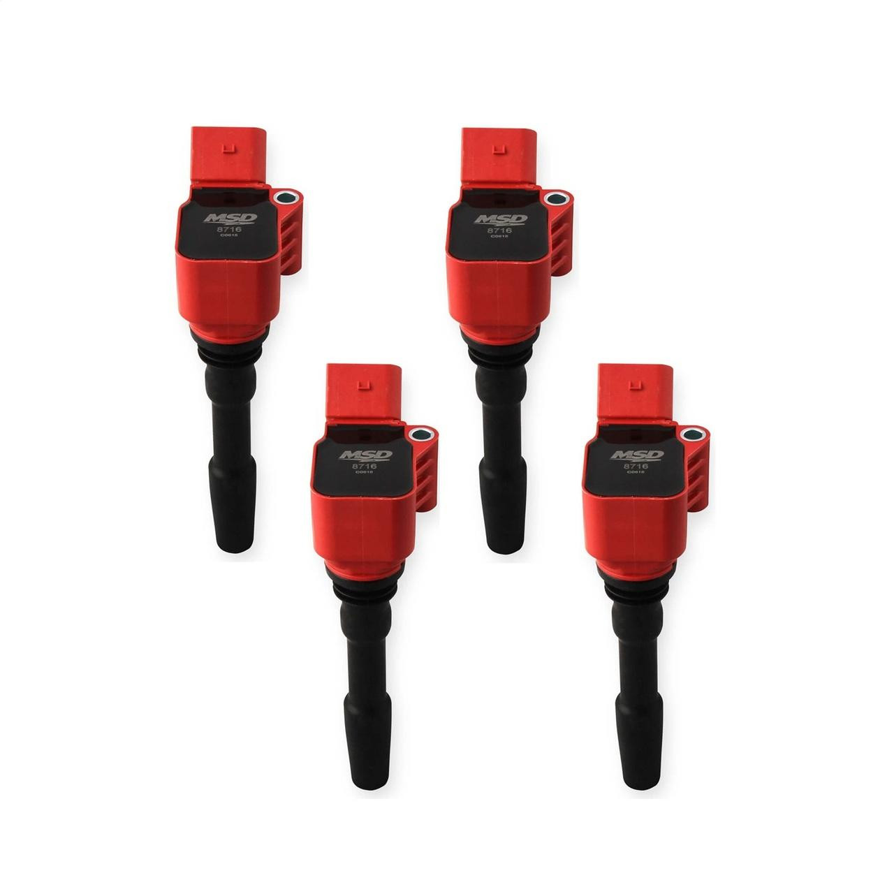 MSD Blaster Series Ignition Coils, 4 Pack for 2014-2019 VW/Audi 4 Cylinder, Red - MSD-87164