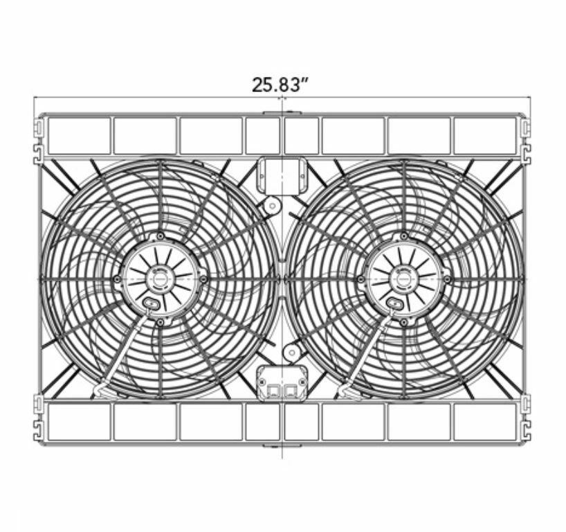SPAL Dual 12 Electric Fan Puller Style High Performance 3168CFM 7-Blade Curved Style - SPAL-30102130