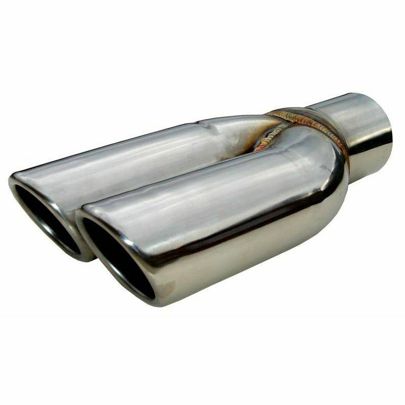 Pypes Exhaust Universal 2.5 To Dual 2.25 Stainless Rolled Edge Tail Pipe Tip Set Pair - EVT19S-PYP