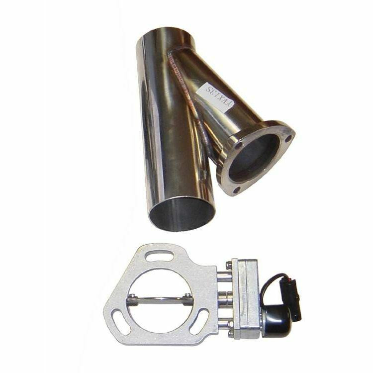Pypes Exhaust Universal 2.5 Y Pipe and Electric Cutout w/Switch and Wiring - HVE11K-PYP