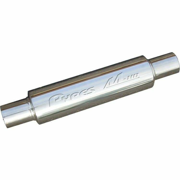 Pypes Exhaust Universal 14 Polished M-80 Series Muffler 3 Inlet/Outlet - MVR203S-PYP