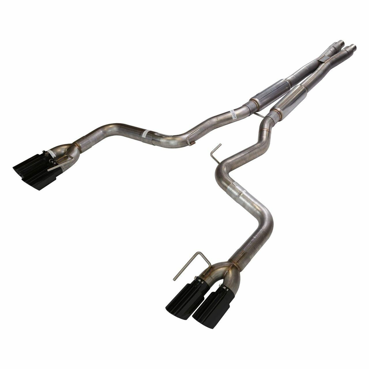 Pypes Exhaust 18-20 Mustang GT Mid Muffler Cat Back System w/X-Pipe and Black Coated Tips - SFM87MXB-PYP