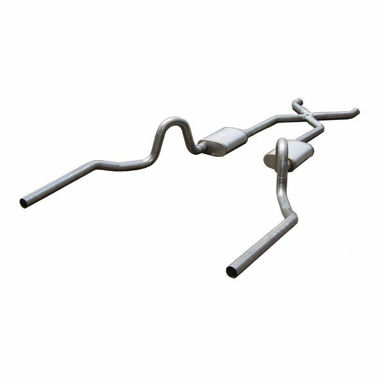 Pypes Exhaust 64-74 Chevelle 3 Crossmember Back Exhaust w/X-Pipe and Street Pro Mufflers - SGA13S-PYP