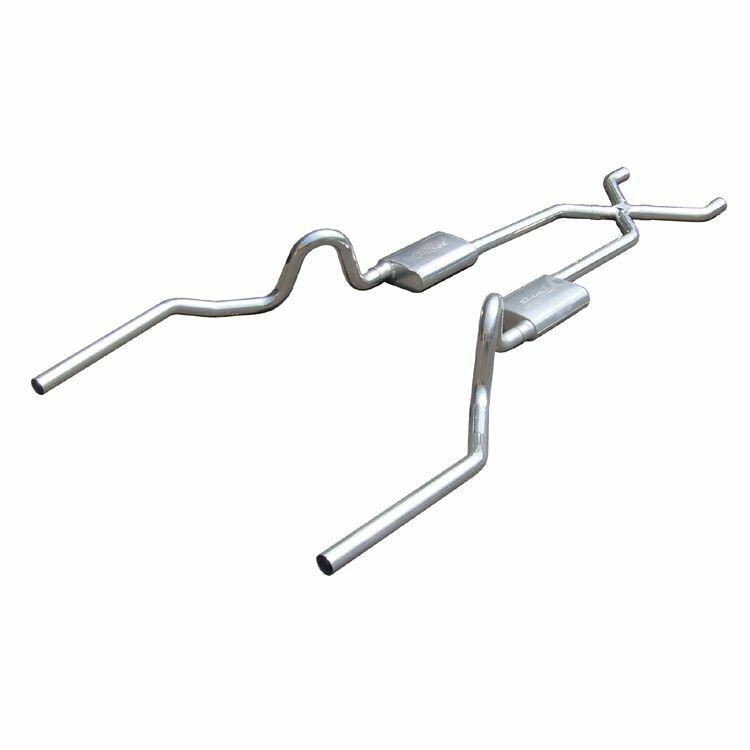 Pypes Exhaust 64-74 Chevelle Crossmember Back Exhaust System w/X-Pipe and Race Pro Mufflers - SGA13SSR-PYP
