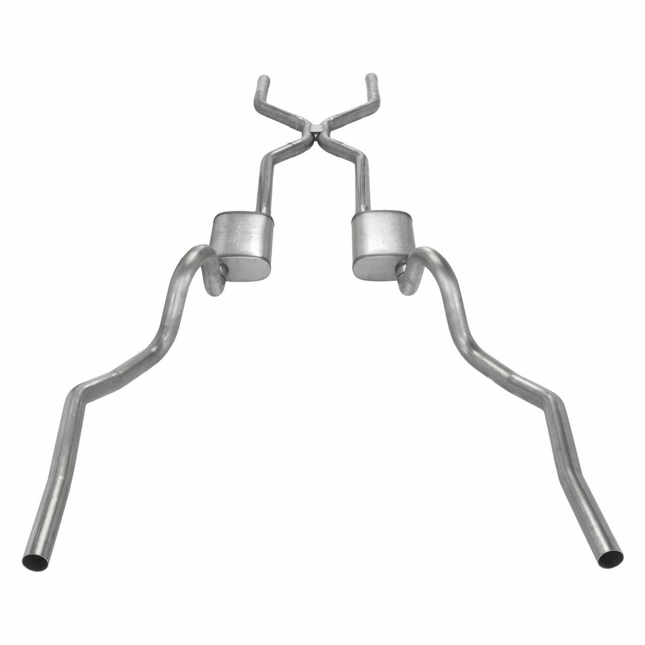 Pypes Exhaust 70-71 GTO and 68-72 442 Crossmember Back Exhaust System w/H-Pipe w/o Mufflers - SGA42-PYP