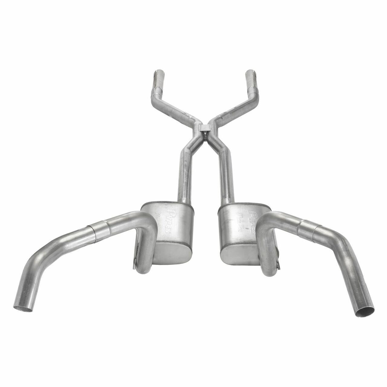 Pypes Exhaust 67-69 Camaro and Firebird Crossmember Back Exhaust w/H-Pipe and Violator Mufflers - SGF42V-PYP