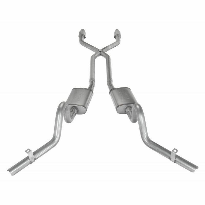 Pypes Exhaust 78-87 El Camino Race Pro 2.5 In Crossmember Back Dual Split Side Exhaust System - SGG920RE-PYP
