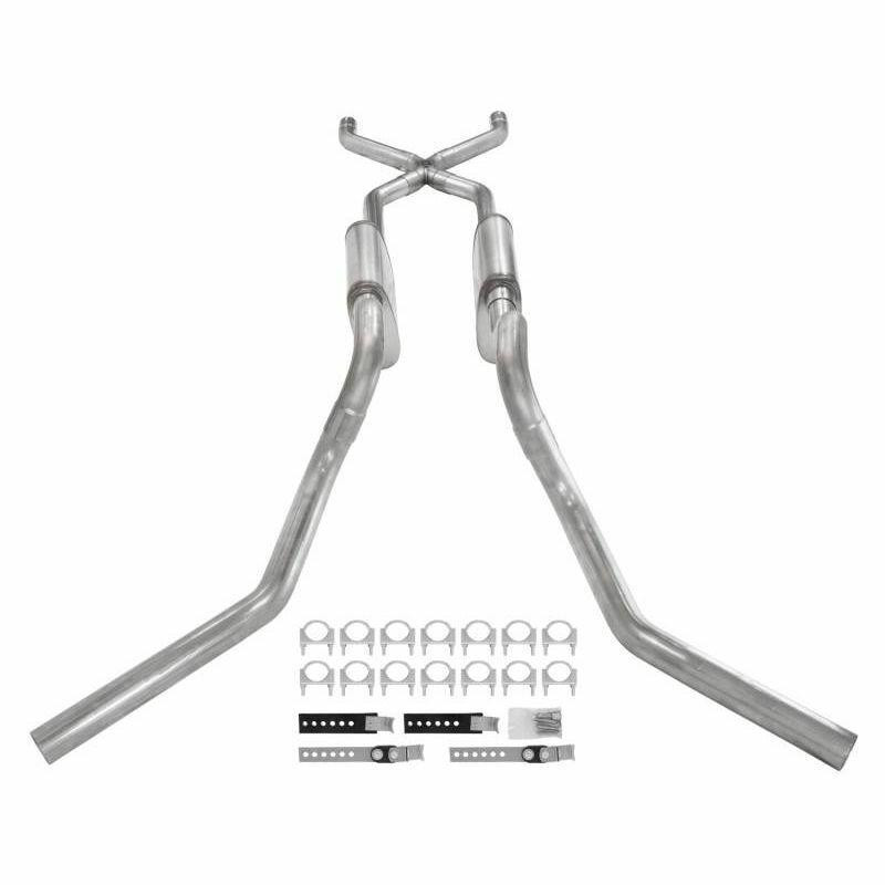 Pypes Exhaust 63-66 GM Truck Crossmember Back Exhaust System w/X-Pipe and Turbo Pro Muffler - SGT75T-PYP