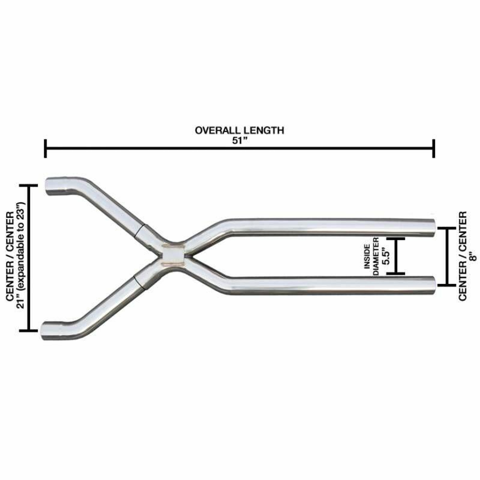 Pypes Exhaust Universal 2.5 Stainless Steel Intermediate X-Pipe Kit - XVF10-PYP