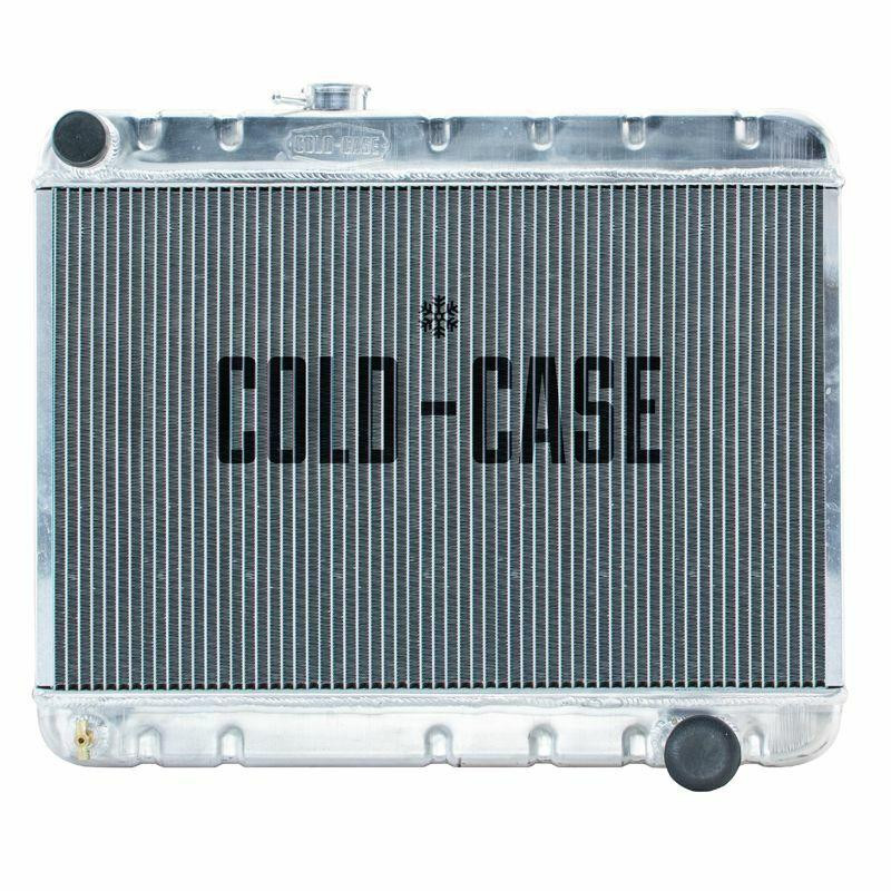Cold Case Radiators 66-67 GTO w/MT w/o AC 15.5 Aluminum Radiator Polished OE Style Tanks - CR-GPG34