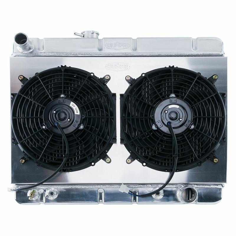 Cold Case Radiators 64-67 GTO w/AT and AC HO/SD 1.25 Cooling Tubes 17.5 Radiator and 12 Fan KIT - CR-GPG38ASK