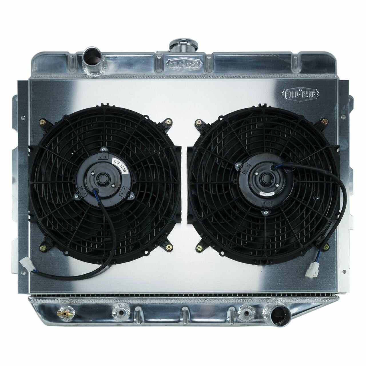 Cold Case Radiators 66-74 A,B,C,E Body w/AT and AC Aluminum Performance Radiator and Dual 12 Fan Kit - CR-MOP750AK