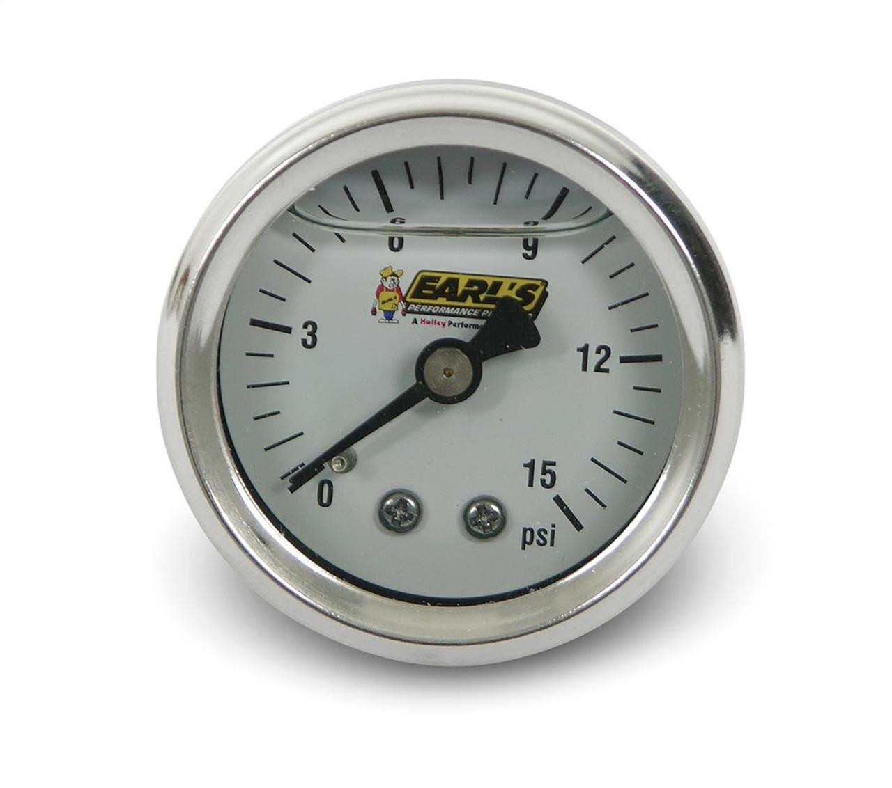 Earls Performance Pressure Gauge, Oil-Filled, 1.5, 0-15 PSI, 1/8 NPT Male Thread - 100189ERL