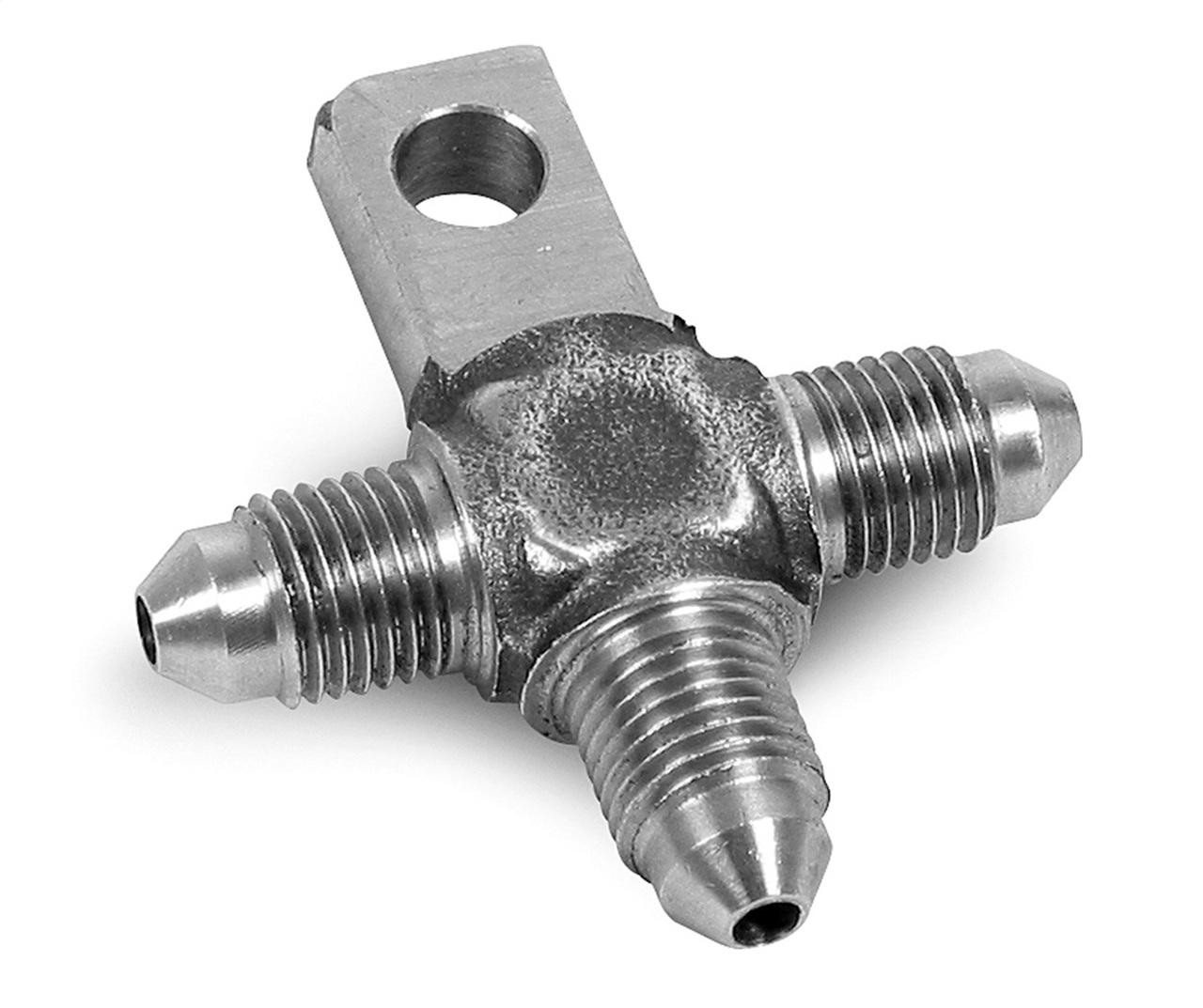Earls Performance Tee w/Mount, -3 Male, Steel Electroless Nickel Plated, 3/8 Mounting Hole - 6453003ERL