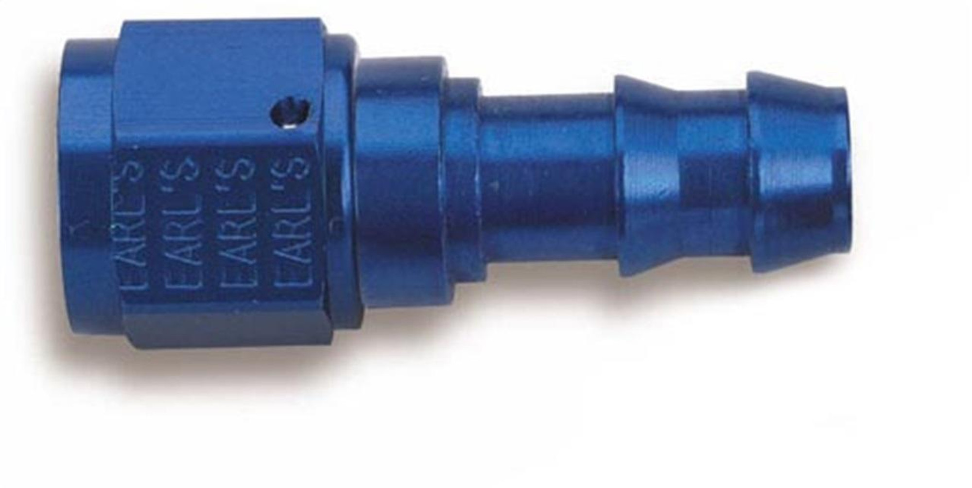 Earls Performance Auto-Crimp Hose End, Straight, -8 Female To 1/2 Barb, Aluminum, Blue - 700109ERL