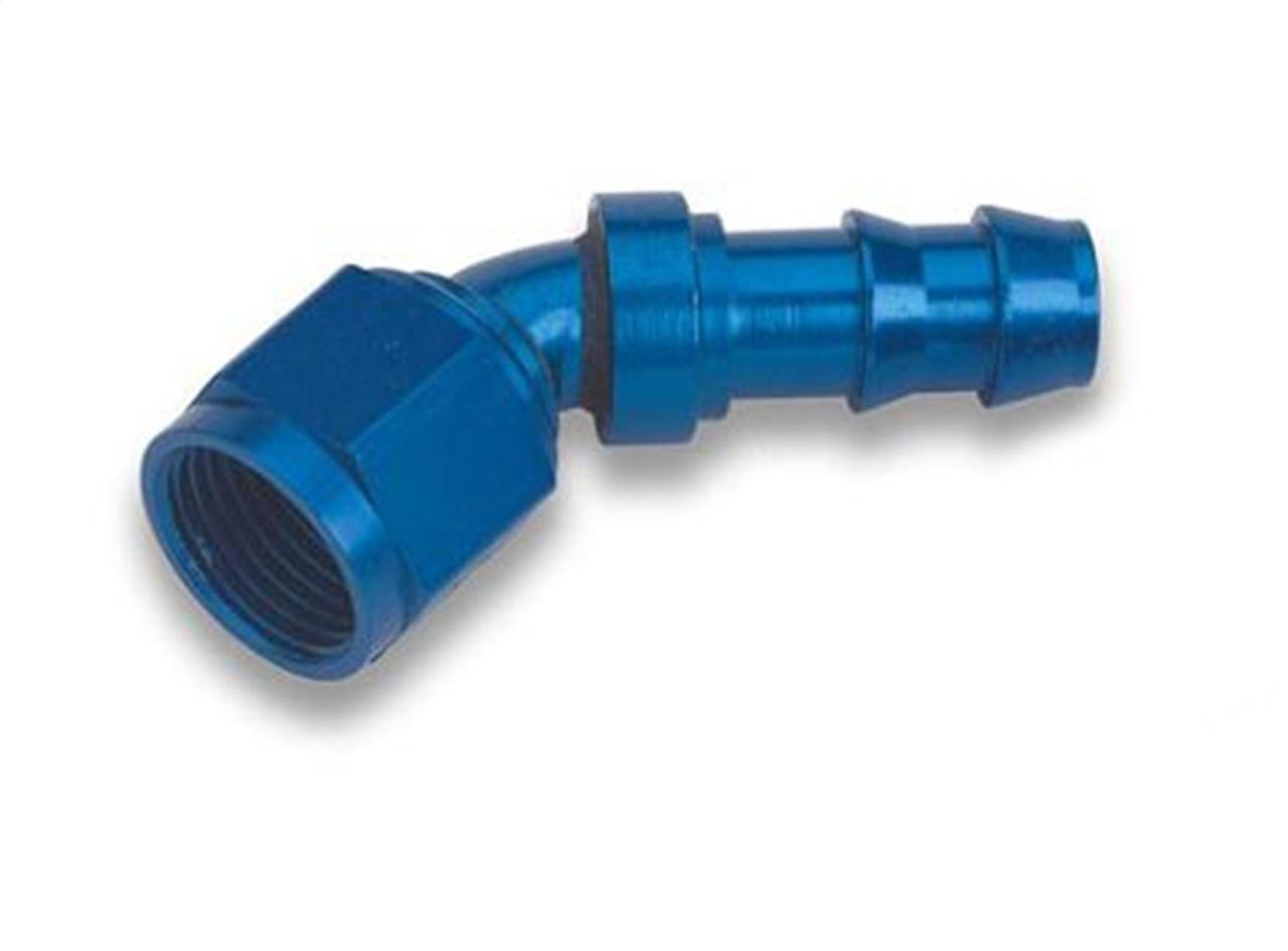 Earls Performance Super Stock, 45°, -8 Female To 1/2 Barb, Blue, Aluminum - 704609ERL