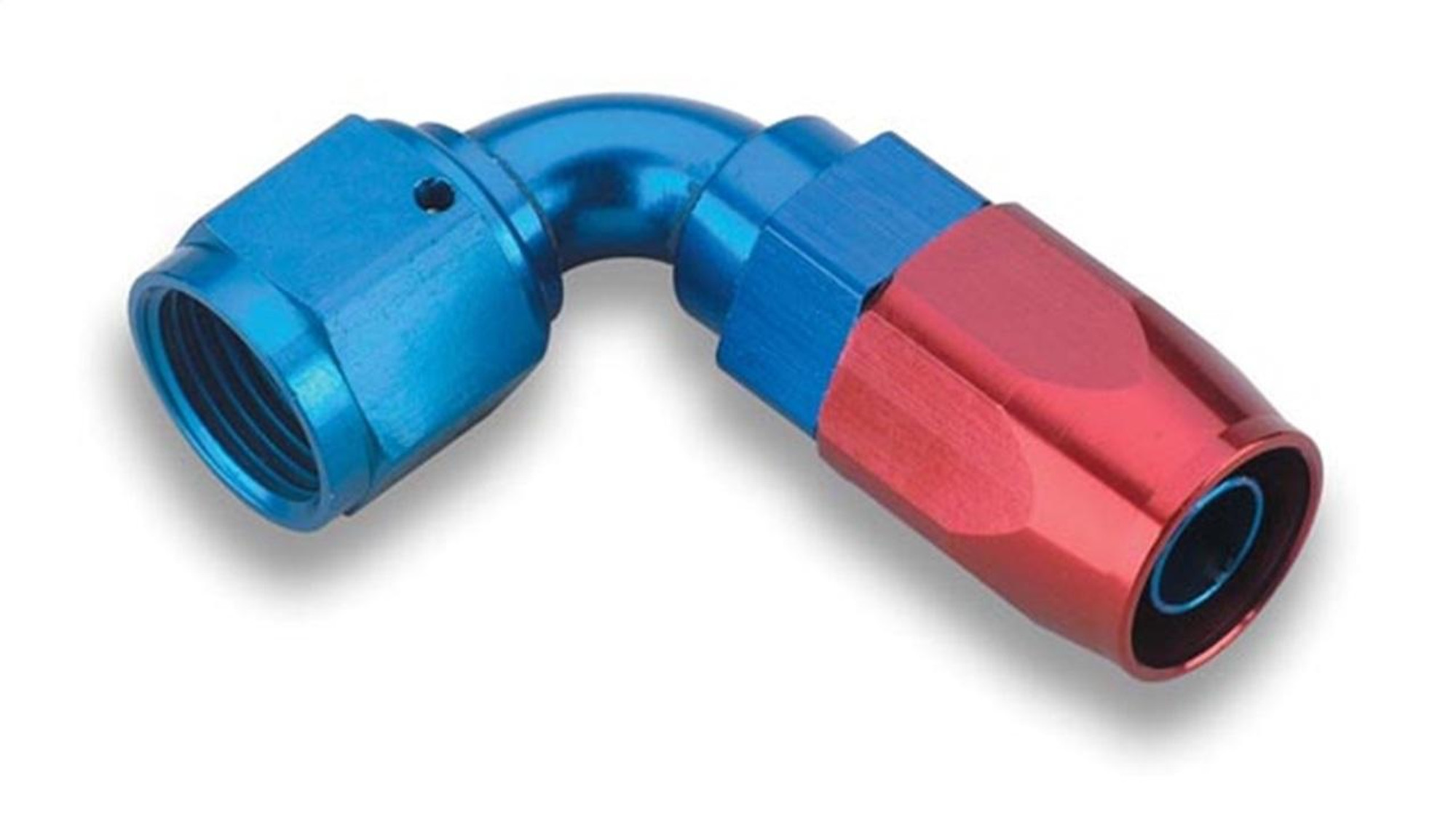 Earls Performance Swivel-Seal Hose End, 90°, -12 AN, Red/Blue, Aluminum, Tube Style - 809112ERL