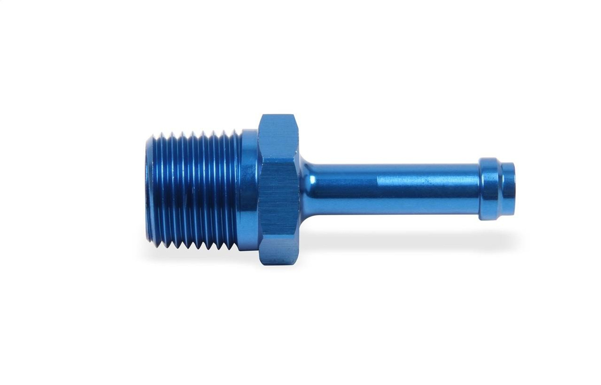 Earls Performance Straight 1/2 Hose To 3/8 NPT Male, Blue Anodized Lightweight Aluminum - 984008ERL