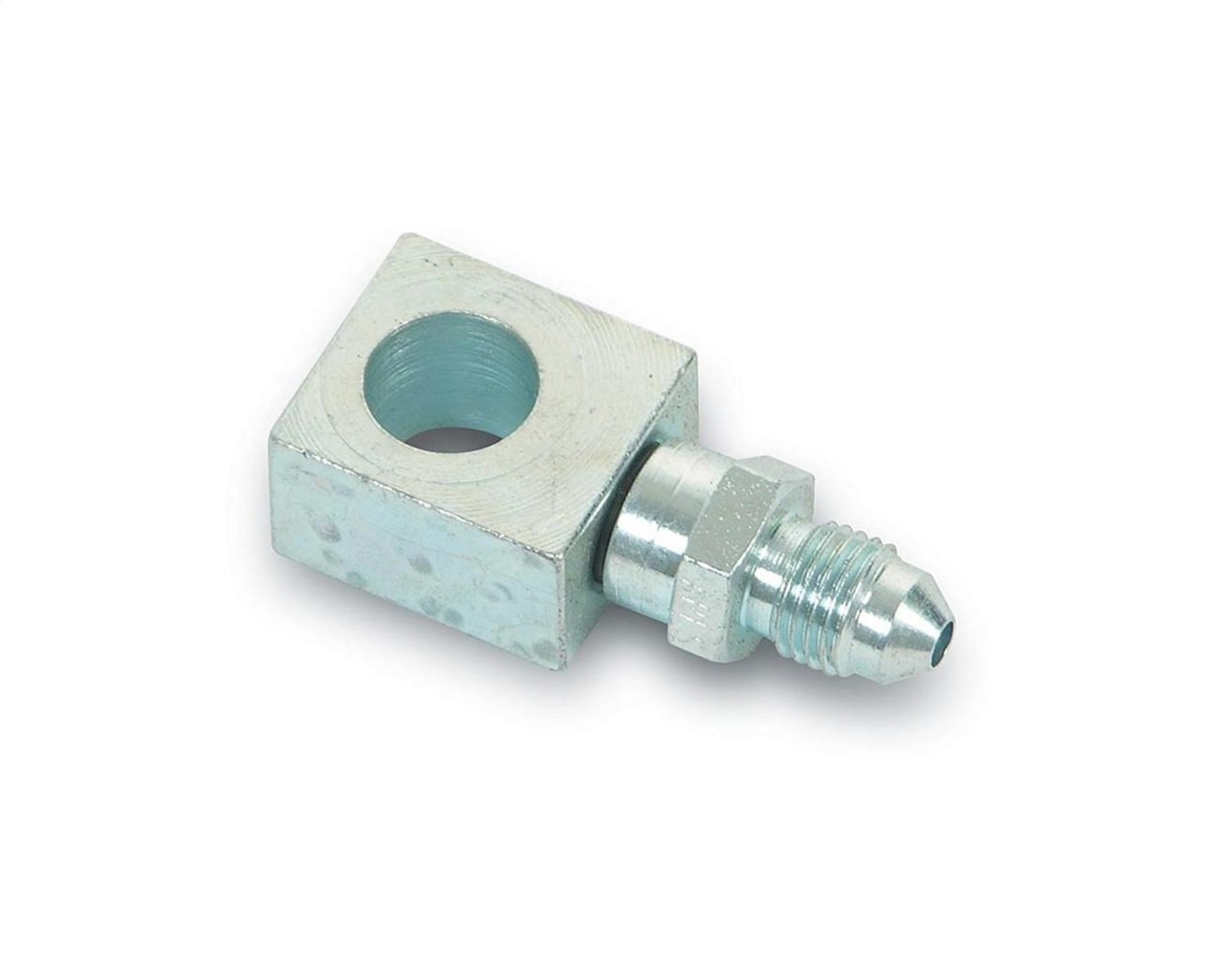 Earls Performance Banjo Adapter Square, 7/16 Hole, 3/4 Width, 1/2 Height, Steel, Offset - 9976034ERL