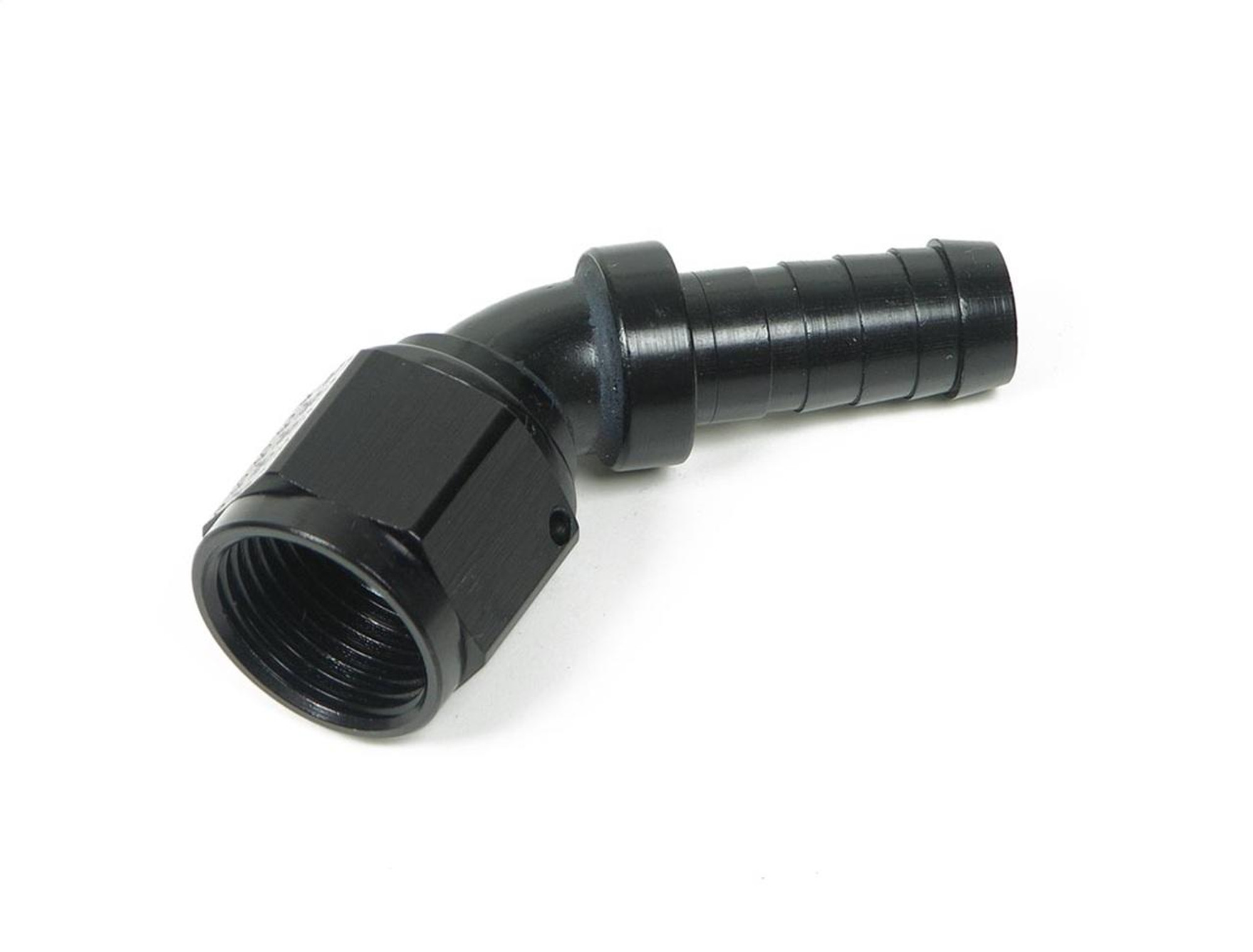 Earls Performance 45° Auto-Crimp Hose End, Size 12, Black Anodized Aluminum - AT704612ERL
