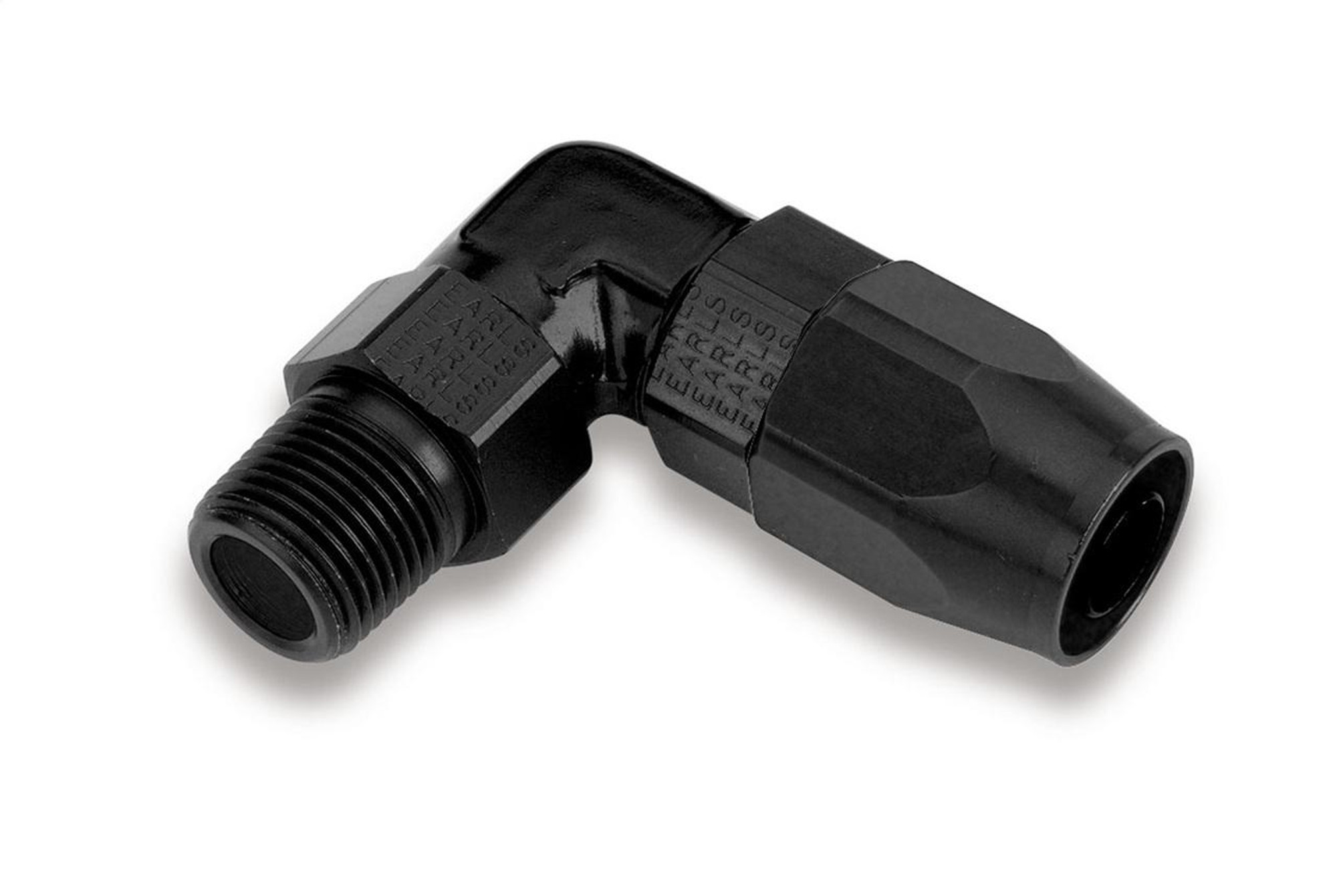 Earls Performance 90° Swivel-Seal Hose End, 3/8 NPT Male to -6 Hose, Black Aluminum - AT829066ERL