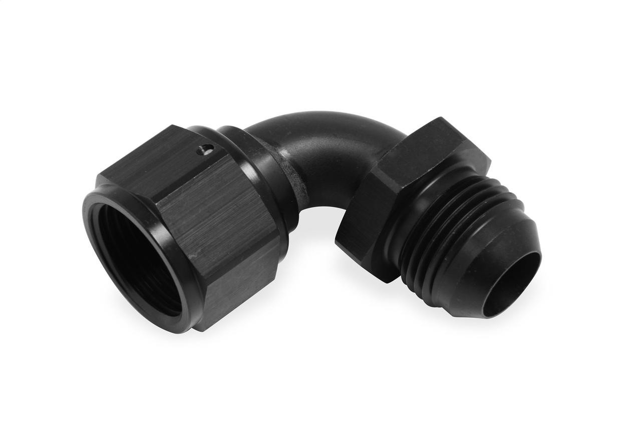 Earls Performance 90° -12 AN Male to -12 AN Female Swivel w/Braised Tube, Black Anodized Aluminum - AT920512ERL