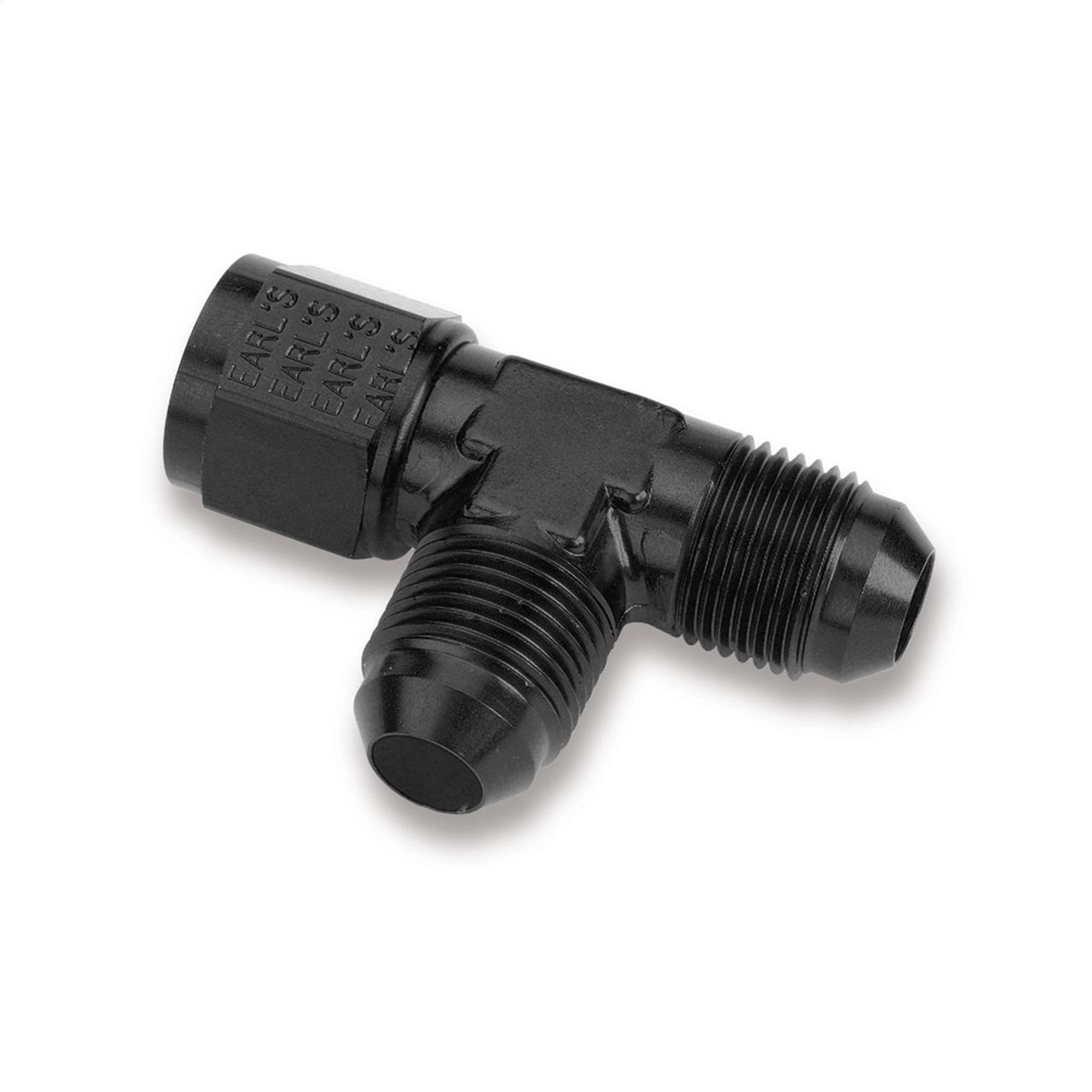 Earls Performance -3 AN Tee, Female Swivel On Run, Black Anodized Aluminum - AT926103ERL