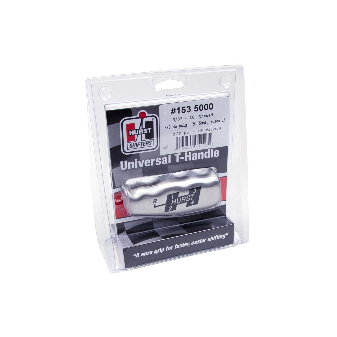 Hurst T-Handle for 3/8-16 Shift Sticks, Brushed, 4-Speed Pattern - HUR-1535000