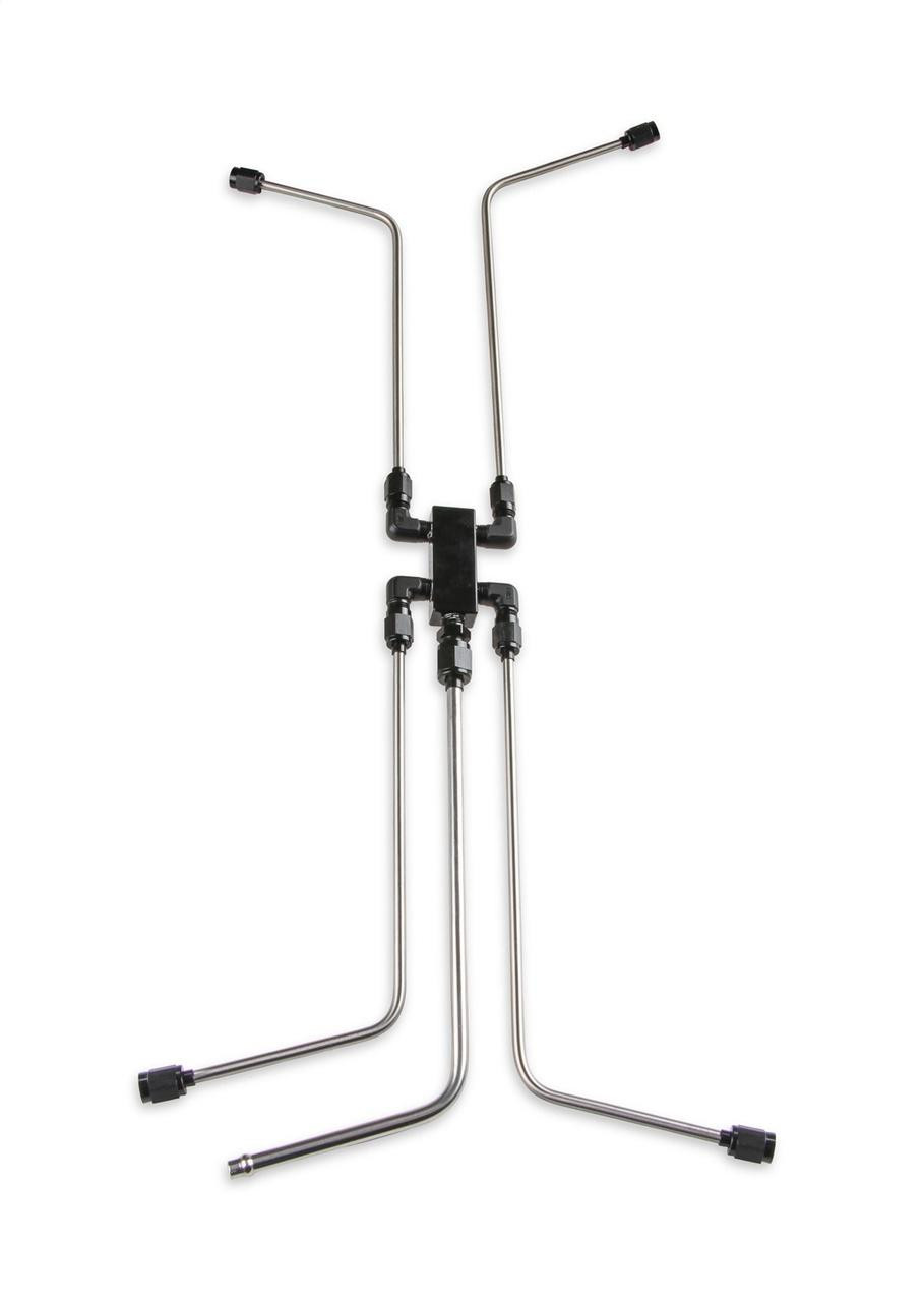 Earls Performance LS Steam Tube Kit w/Stainless Steel Hardline Tubing and Black Anodized Fittings - LS0036ERL