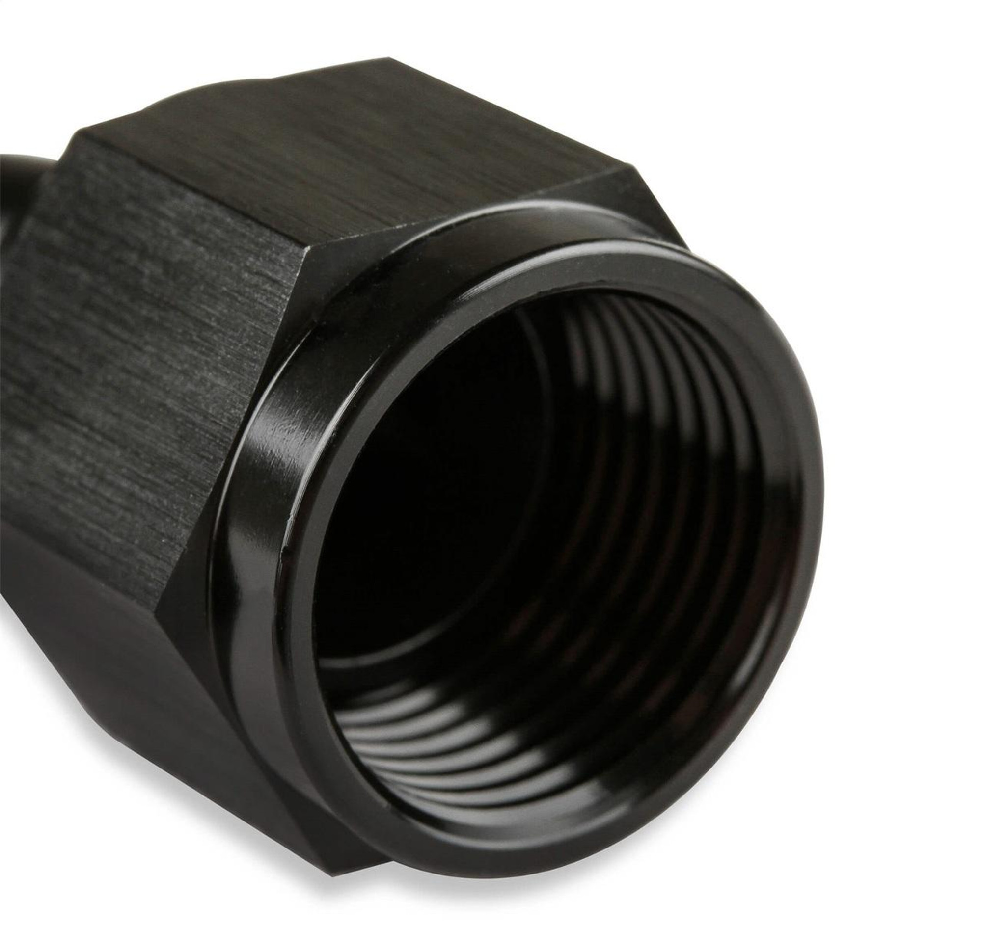 Mr Gasket -6AN 45° Swivel Hose End w/Black Satin Anodized Finish - MRG-224506-BL