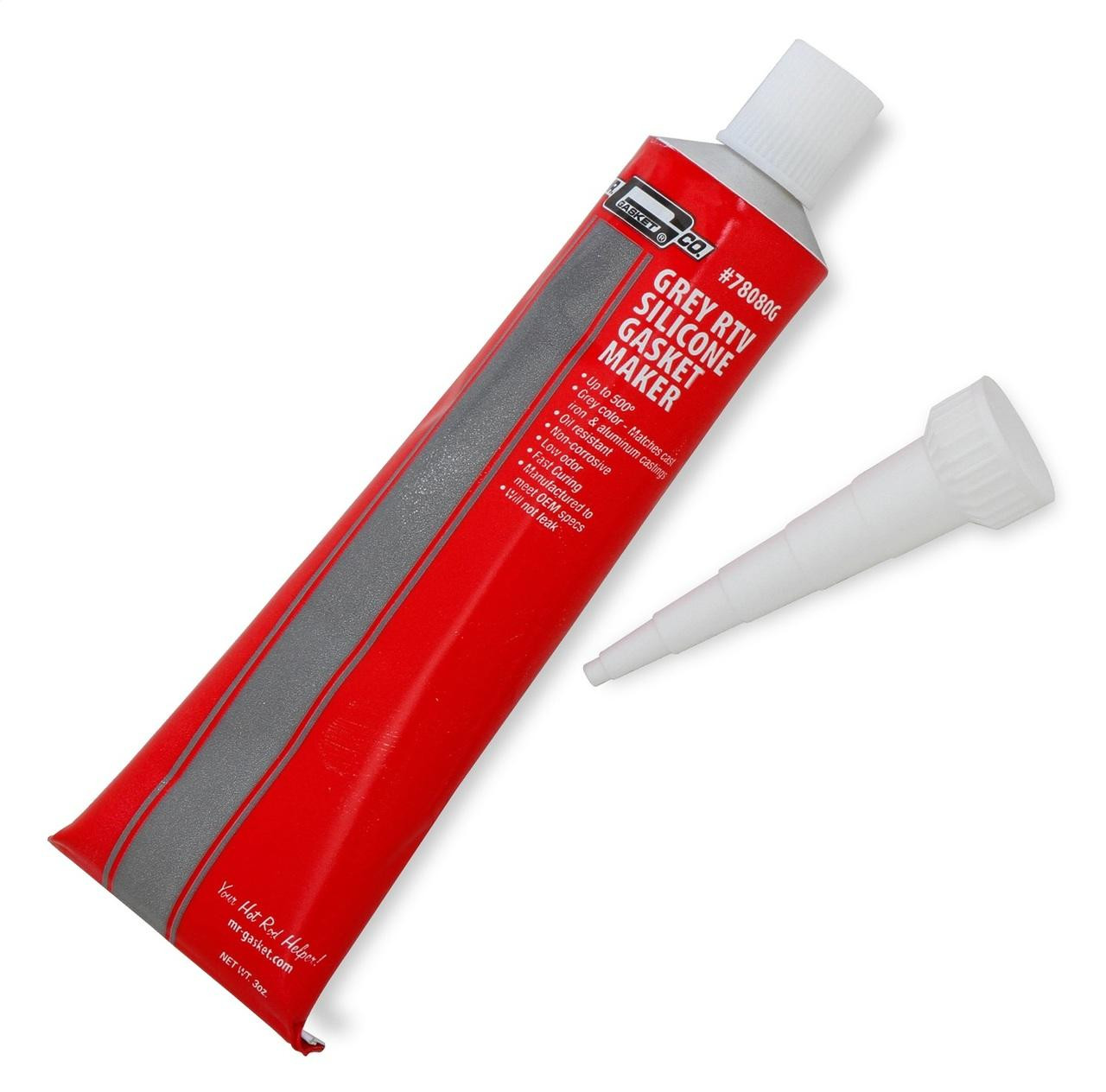 Mr Gasket Silictone RTV, Grey, 3 OZ Tube - MRG-78080G