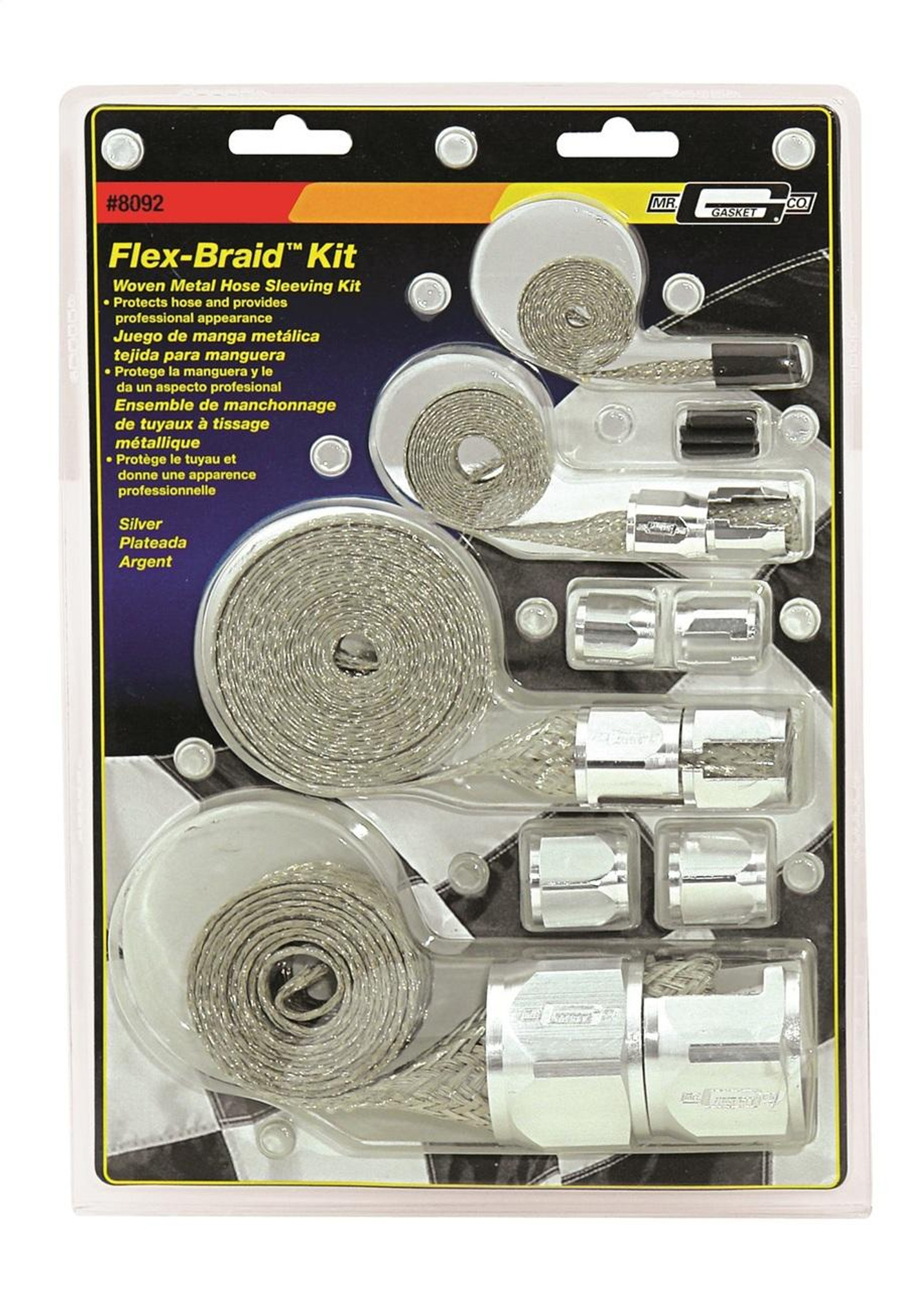 Mr Gasket Silver Flex-Braid Hose Sleeve Kit - MRG-8092