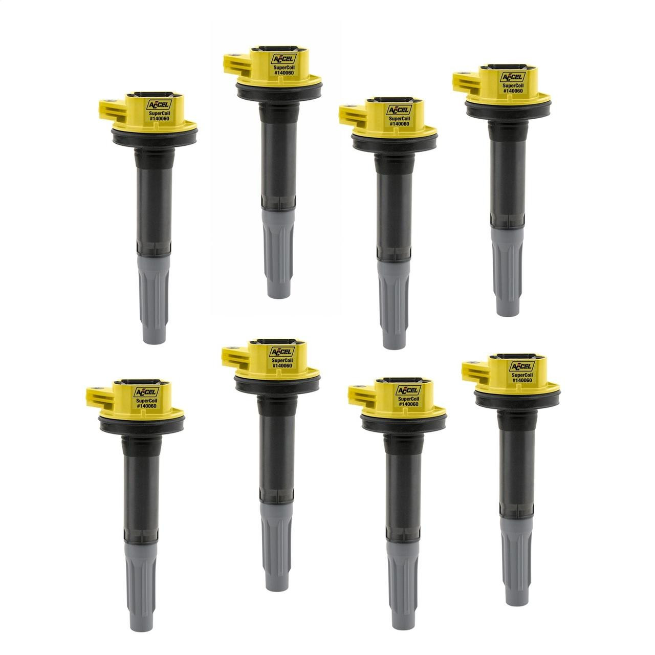 Accel 11-16 F-150/Mustang w/5.0L Coyote, Yellow Ignition Coil, Supercoil, Set of 8 - ACL-140060-8