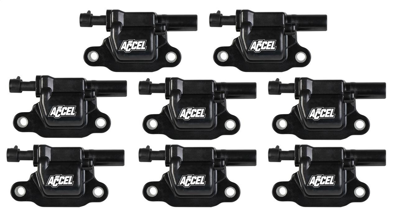 Accel 14-Up GM, Black Ignition Coils, Square, Set of 8 - ACL-140081-8