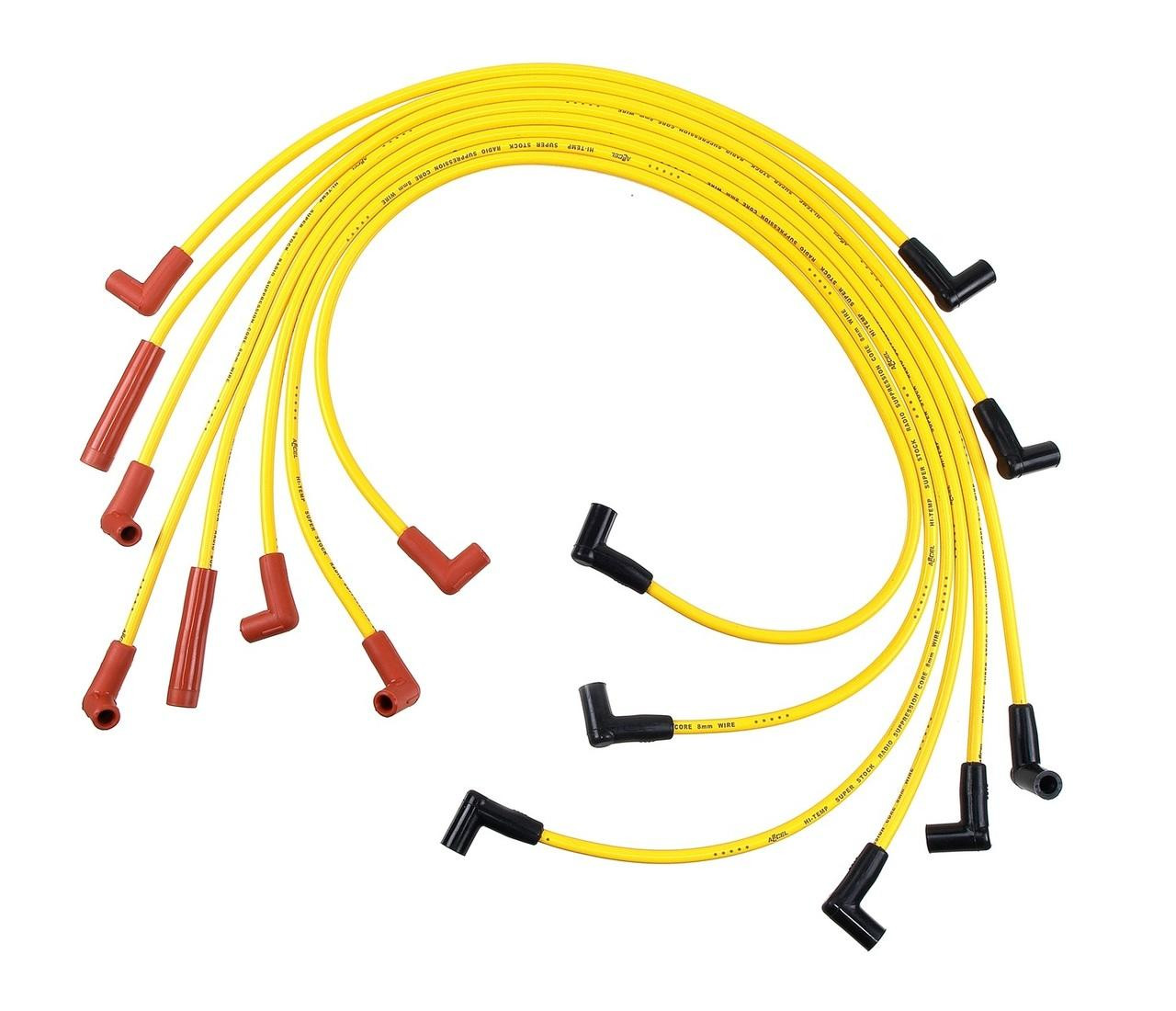 Accel 78-86 Small Block Chevy, Yellow Spark Plug Wire Set w/HEI Stock Style Boots, 8MM - ACL-4049