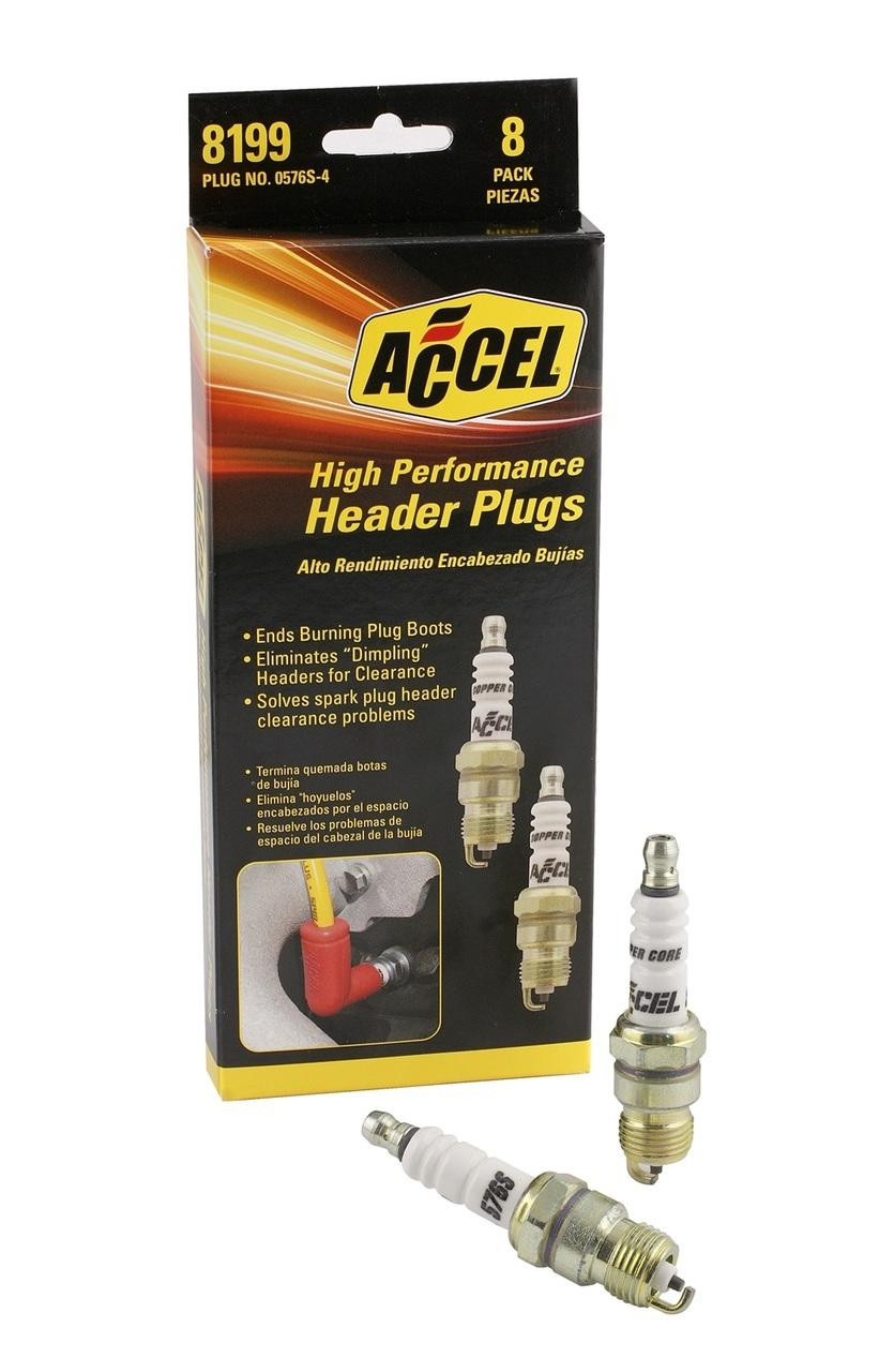 Accel HP Copper Spark Plug, 14MM Thread, Tapered Seat, 460 Reach, Set of 4 - ACL-8199