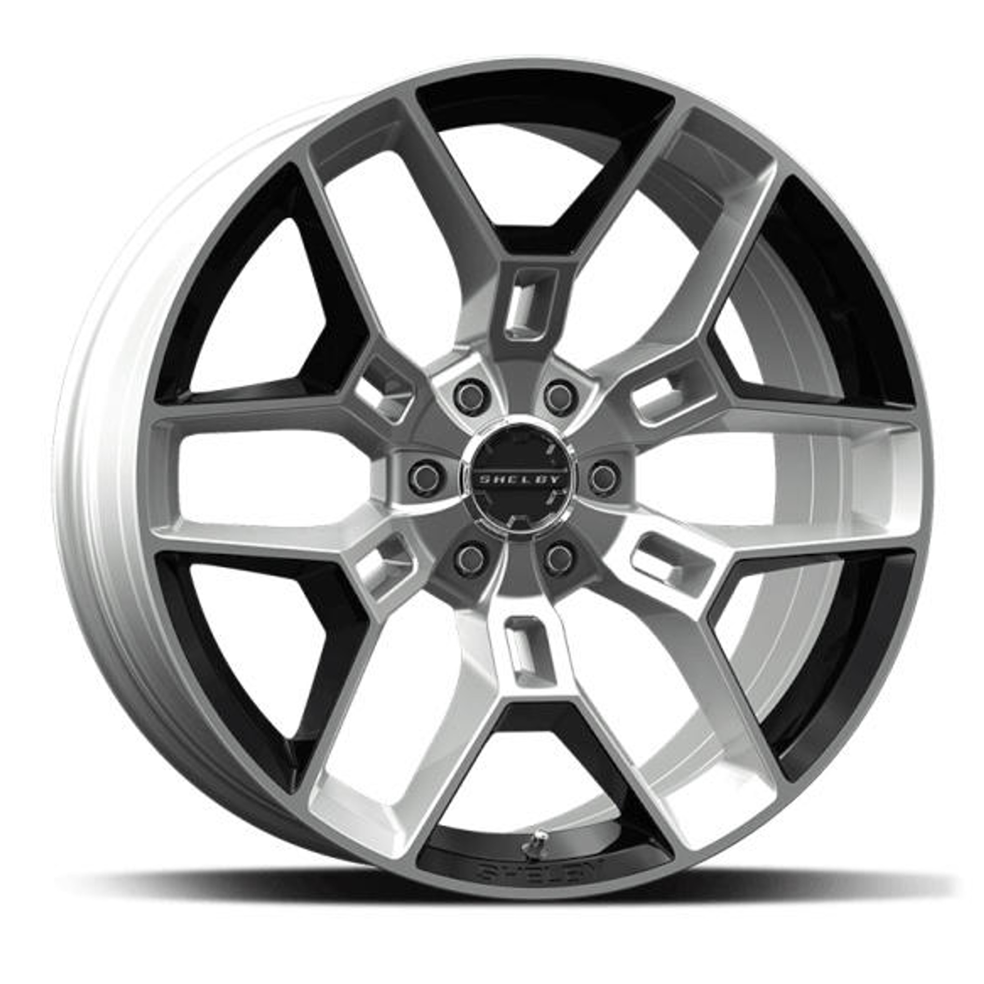 Carroll Shelby Wheels 05-UP F-150, CS45 Wheel, 20 x 9.5, 6 x 135, 12mm Offset, Gloss Black w/Inserts - CS45-395512-BS