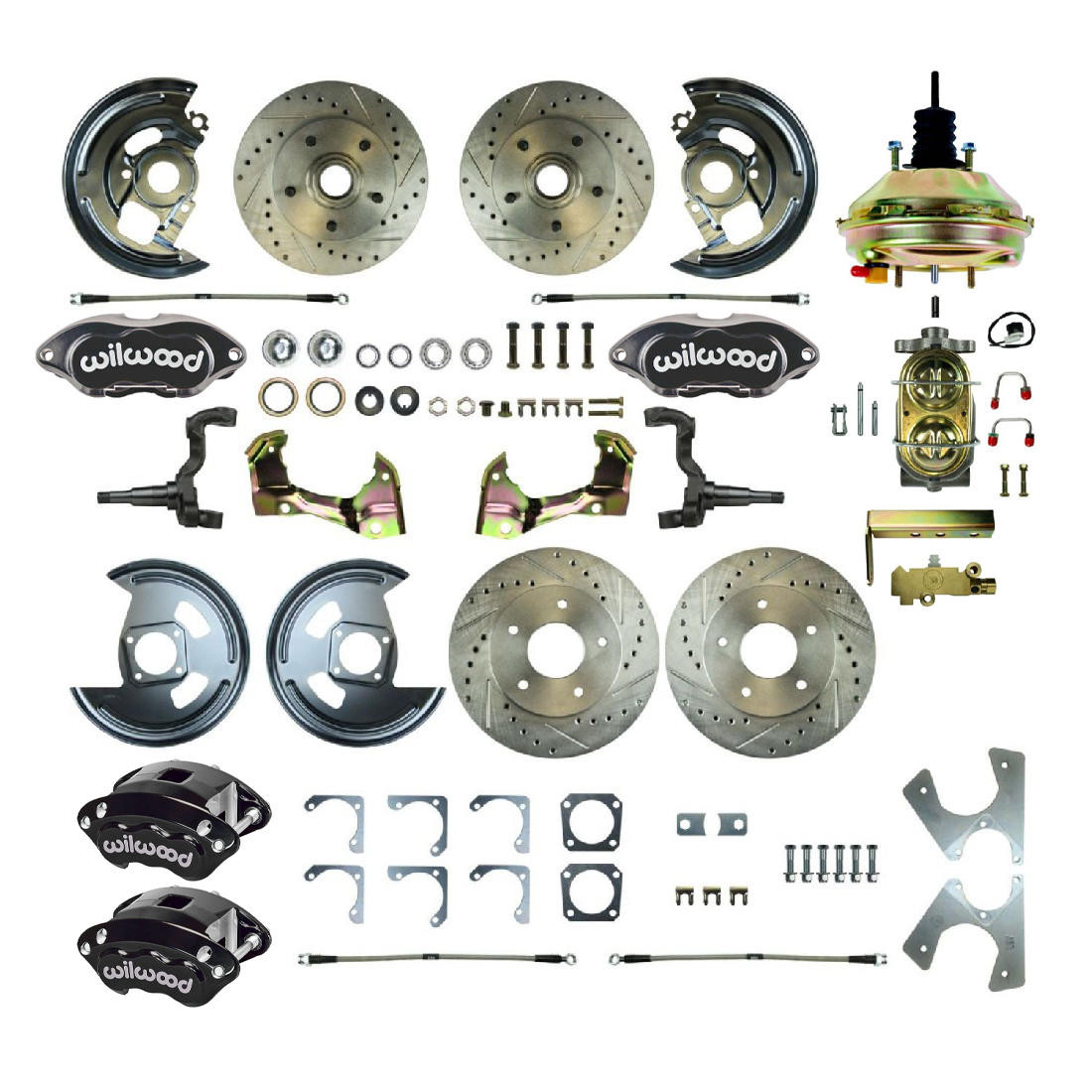 The Right Stuff 62-67 Chevy II, Power 9 Booster, 4-Wheel Disc Brake Conversion Kit - AFXDC23C-P