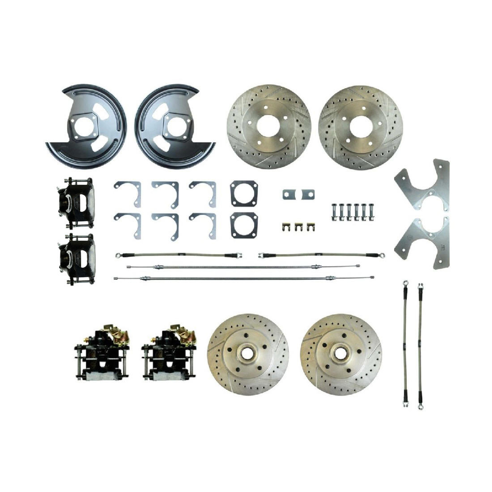 Aerial view of The Right Stuff 1978 Camaro, 4-Wheel W/Rear +2 Disc Brake Conversion Kit and its components