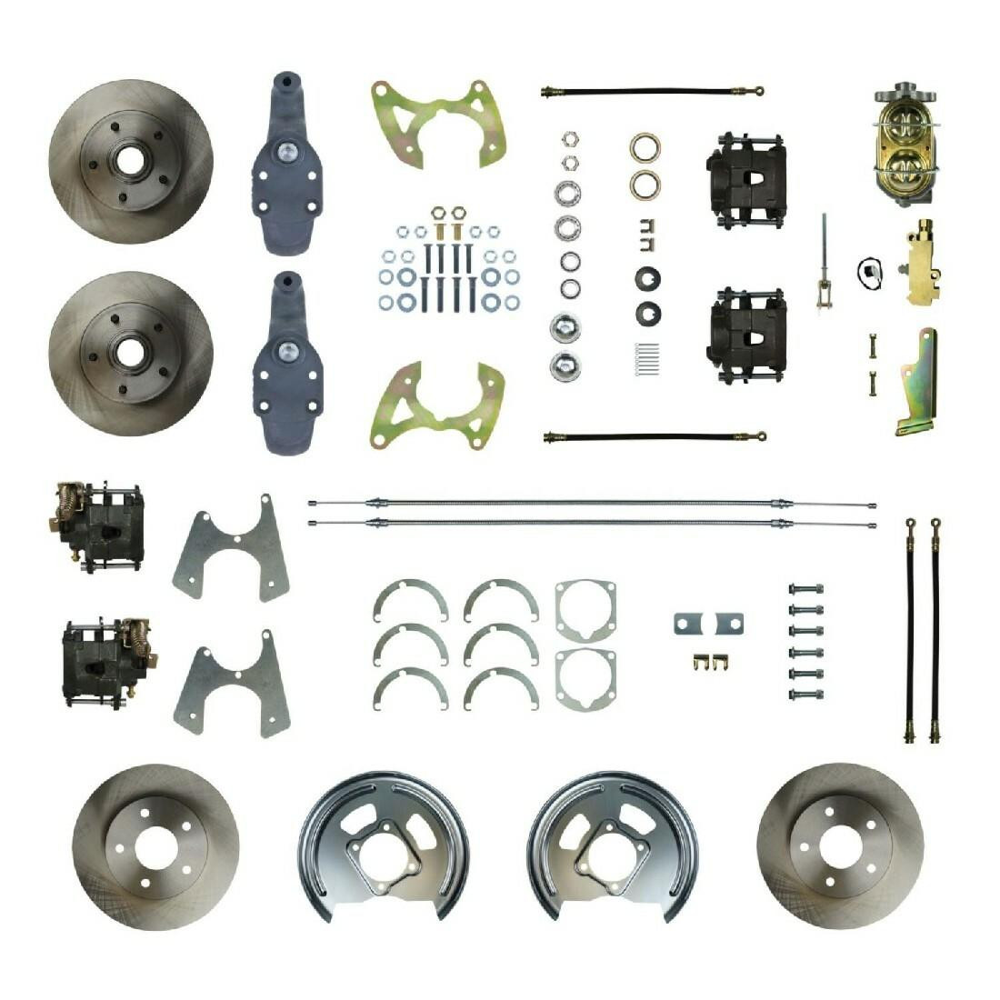 The Right Stuff 1965-68 Chevrolet Impala, 2 drop, Manual 4-Wheel Disc Brake Conversion Kit - FSC654SDD-P