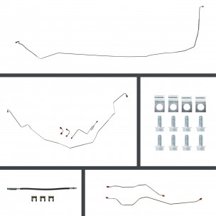 The Right Stuff 65 Full Size Chevy Power 4 Wheel Disc Conversion Complete Brake Line Kit, 24 Pcs. - (BOP65H4)