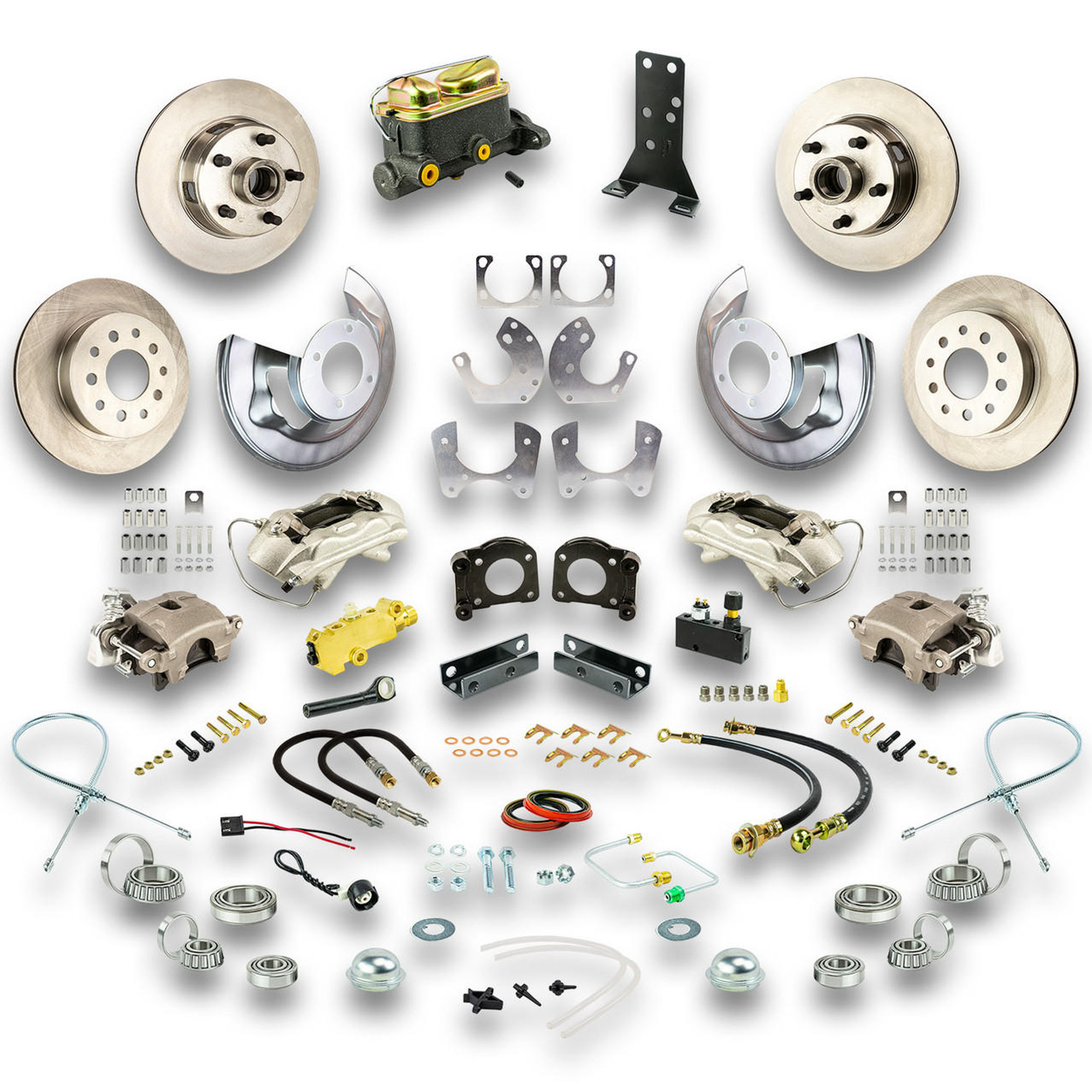 The Right Stuff 1967-69 Ford Mustang, 4 Wheel Manual Disc Brake Conversion Kit, w/ Large Ford 9 - ZSD6748-P