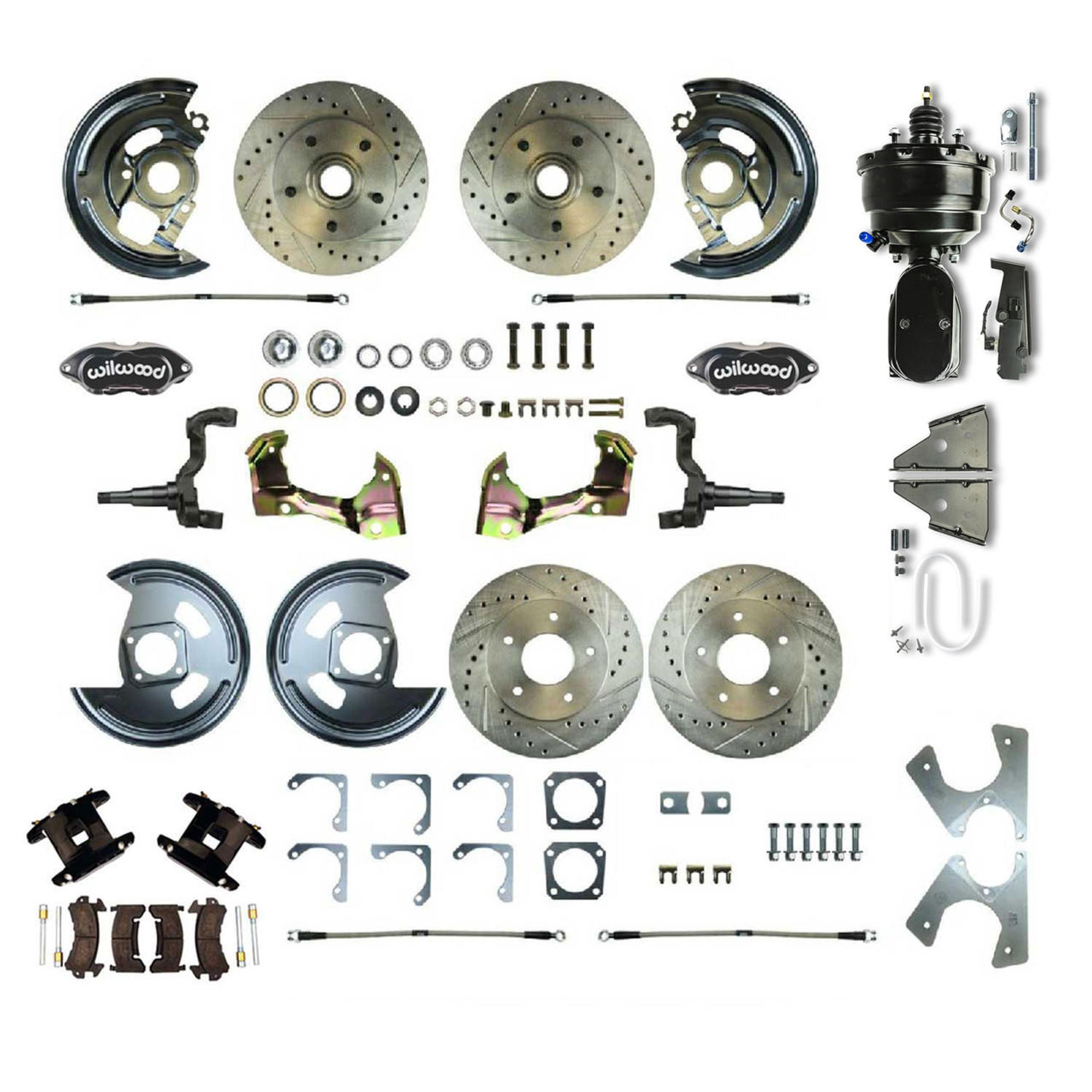 The Right Stuff 1964-1970 Tempest Power 8 Booster 4-Wheel Disc Brake Conversion Kit - AFXDC21C-PT