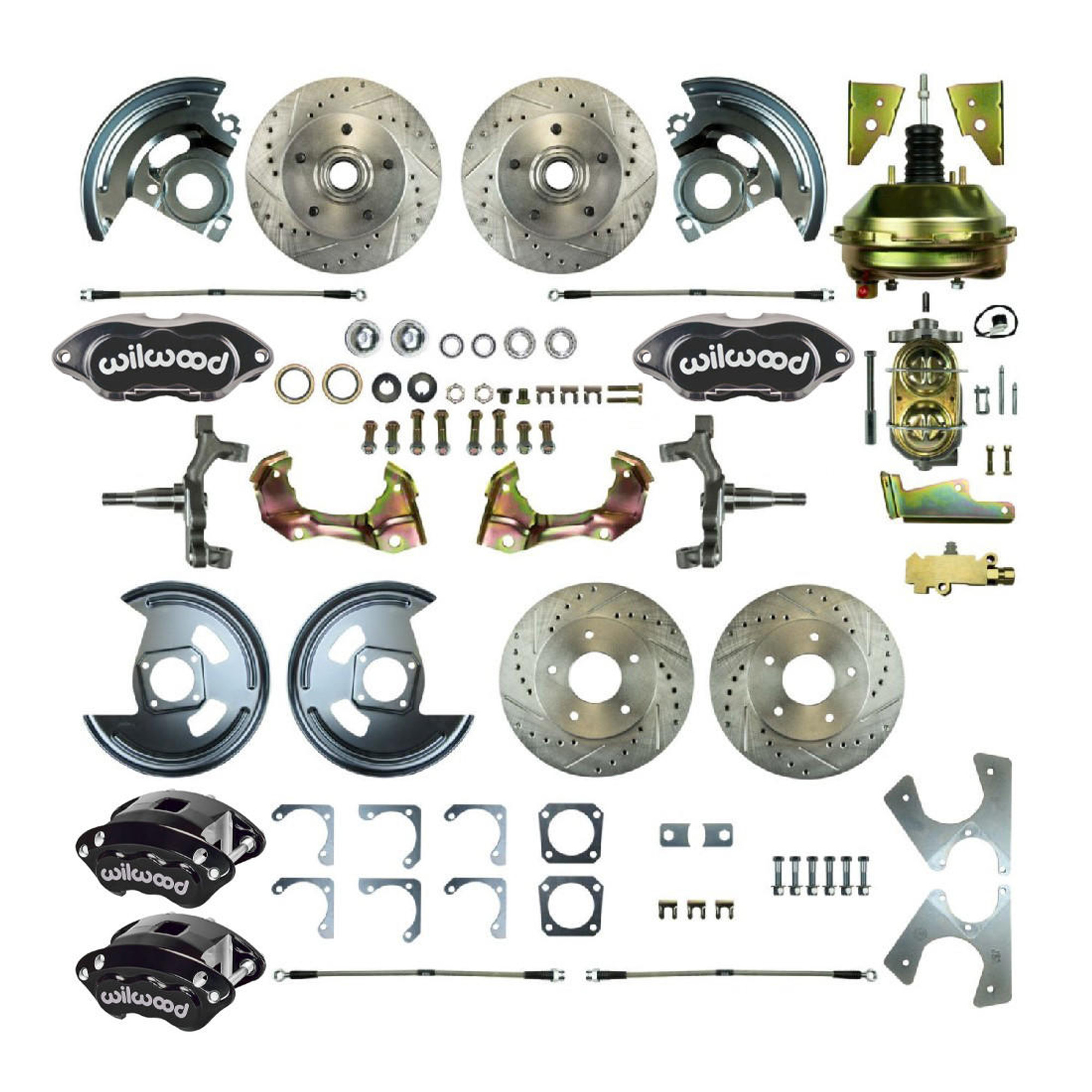 The Right Stuff 1964-1970 Tempest Power 8 Booster 2 Drop 4-Wheel Disc Brake Conversion Kit - AFXDC21D-PT